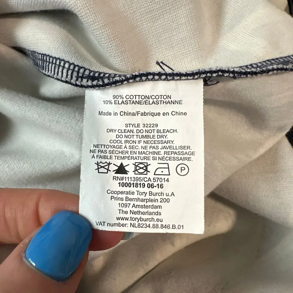 Tory Burch Navy Geometric Short-Sleeve Mini Dress